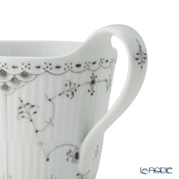 ロイヤルコペンハーゲン（Royal Copenhagen）ブラックフルーテッドハーフレース ハイハンドル マグカップ 330ml 1066933