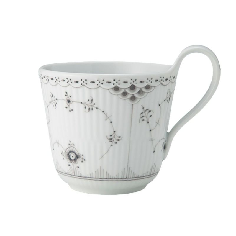 ロイヤルコペンハーゲン（Royal Copenhagen）ブラックフルーテッドハーフレース ハイハンドル マグカップ 330ml 1066933