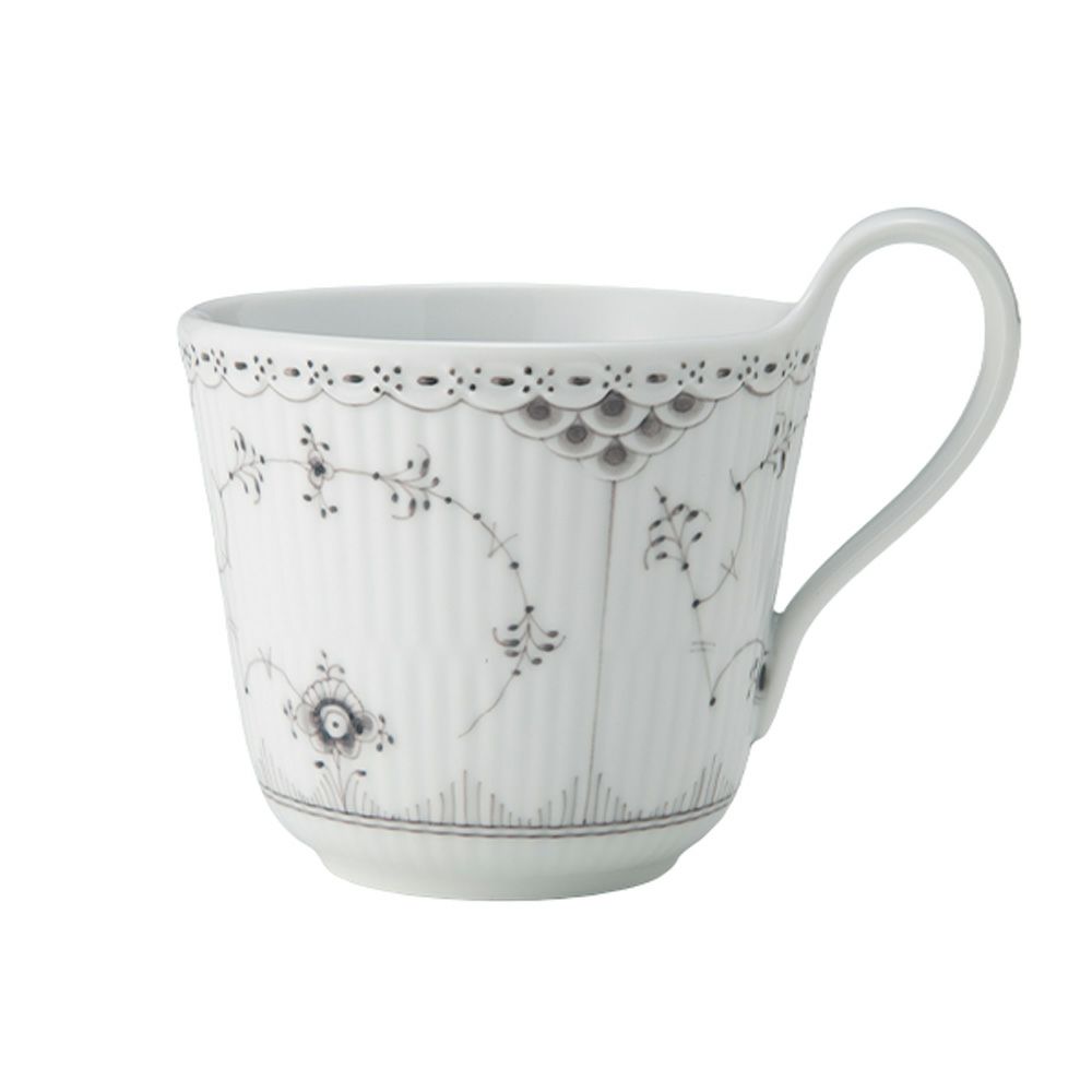 ロイヤルコペンハーゲン（Royal Copenhagen）ブラックフルーテッドハーフレース ハイハンドル マグカップ 330ml 1066933