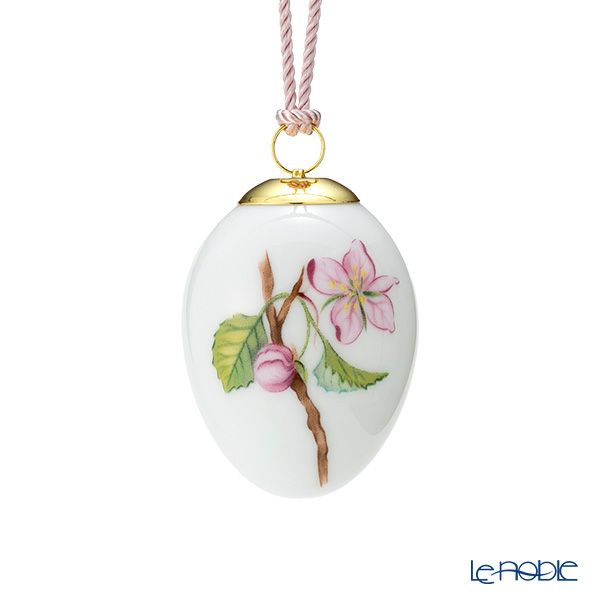 ロイヤルコペンハーゲン（Royal Copenhagen）スプリングコレクション 2024 イースターエッグ アップルブロッサム H6cm 1071647 ※画像の紐のお色は一例※