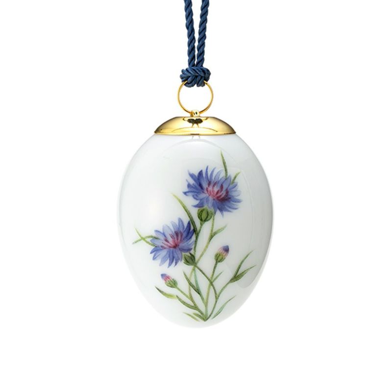 ロイヤルコペンハーゲン（Royal Copenhagen）スプリングコレクション 2024 イースターエッグ コーンフラワー H6cm 1071743 ※画像の紐のお色は一例※
