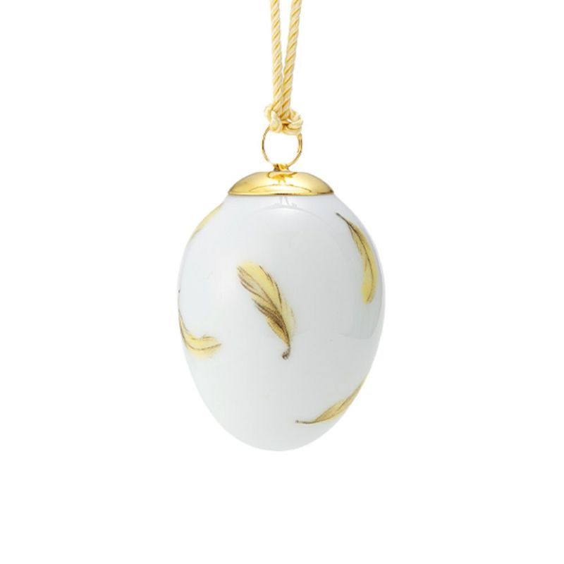 ロイヤルコペンハーゲン（Royal Copenhagen）スプリングコレクション 2025 イースターエッグ オリオール スモールフェザー H6cm 1074931 ※画像の紐のお色は一例※