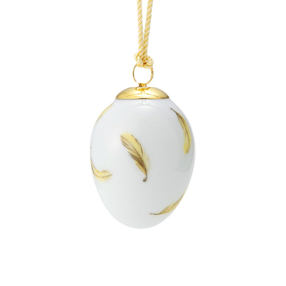 ロイヤルコペンハーゲン（Royal Copenhagen）スプリングコレクション 2025 イースターエッグ オリオール スモールフェザー H6cm 1074931 ※画像の紐のお色は一例※