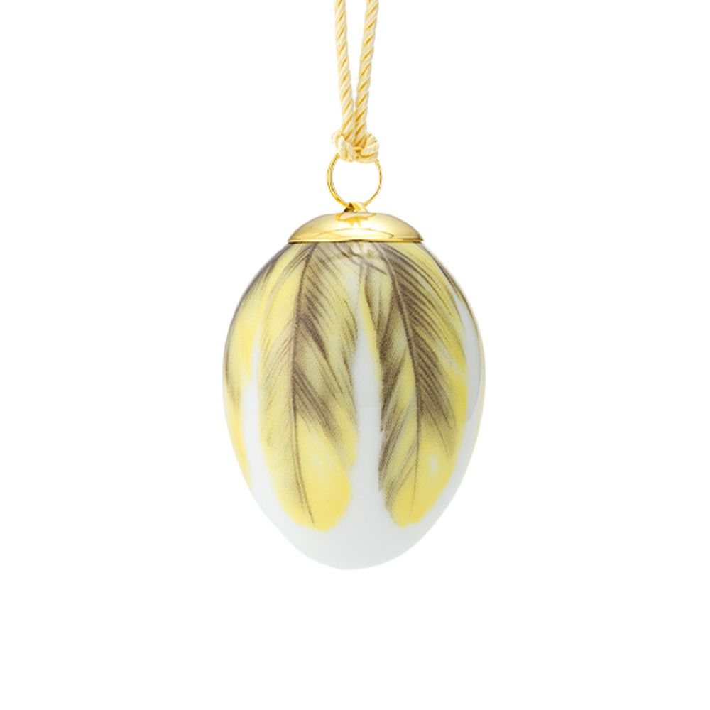 ロイヤルコペンハーゲン（Royal Copenhagen）スプリングコレクション 2025 イースターエッグ オリオール ビッグフェザー H6cm 1074932 ※画像の紐のお色は一例※