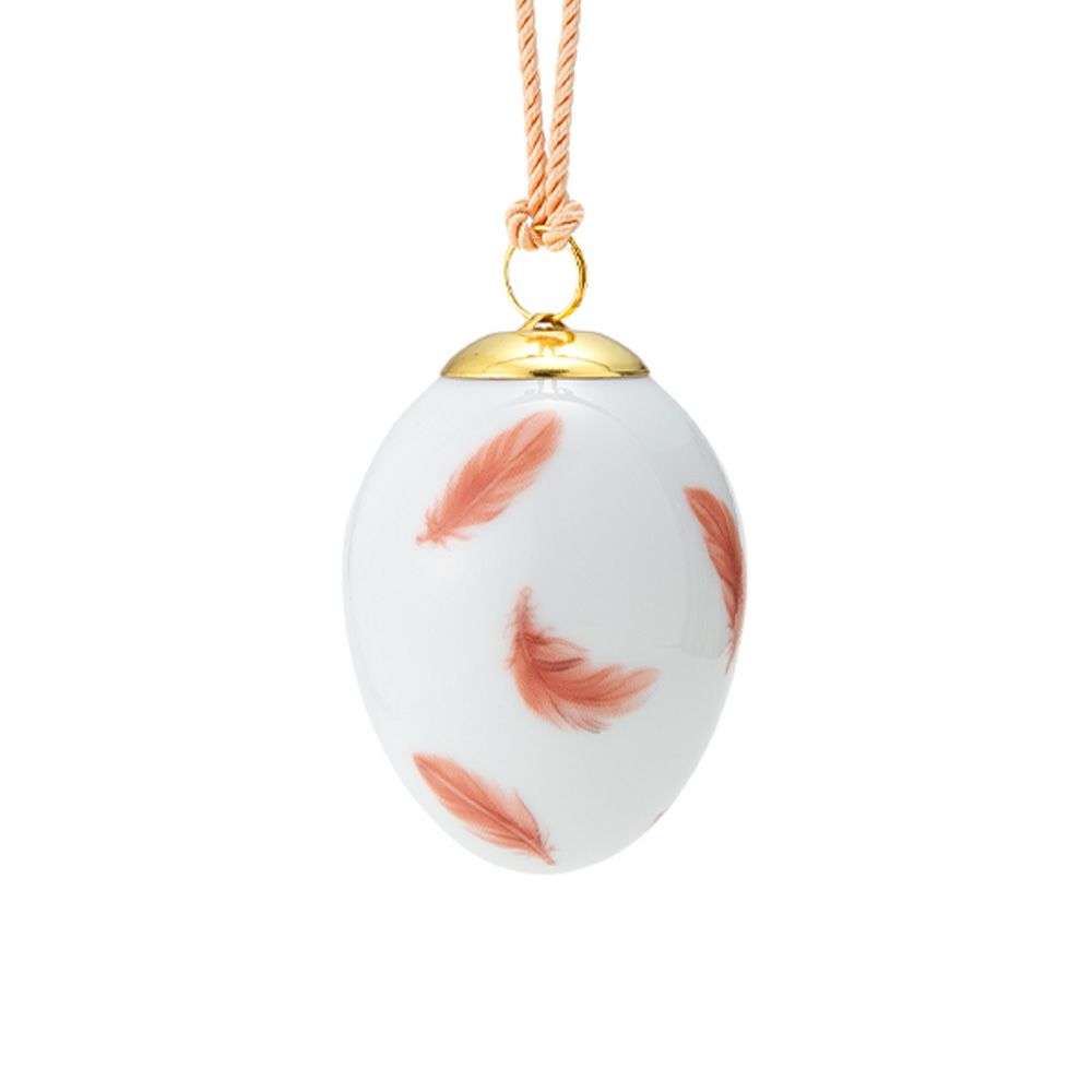 ロイヤルコペンハーゲン（Royal Copenhagen）スプリングコレクション 2025 イースターエッグ レッドスタート スモールフェザー H6cm 1074933 ※画像の紐のお色は一例※