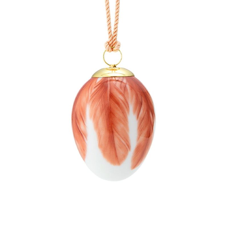 ロイヤルコペンハーゲン（Royal Copenhagen）スプリングコレクション 2025 イースターエッグ レッドスタート ビッグフェザー H6cm 1074934 ※画像の紐のお色は一例※