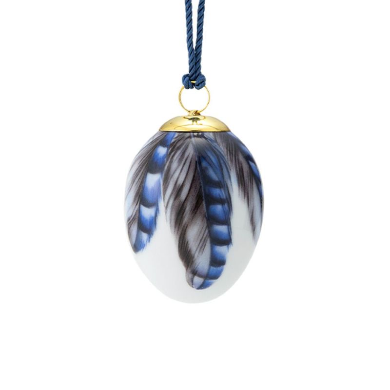ロイヤルコペンハーゲン（Royal Copenhagen）スプリングコレクション 2025 イースターエッグ ユーラシアンジェイ ビッグフェザー H6cm 1074936※画像の紐のお色は一例※