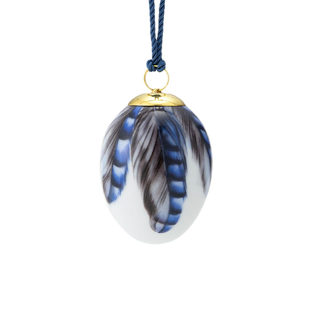 ロイヤルコペンハーゲン（Royal Copenhagen）スプリングコレクション 2025 イースターエッグ ユーラシアンジェイ ビッグフェザー H6cm 1074936※画像の紐のお色は一例※