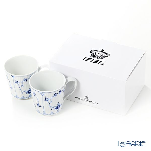 ロイヤルコペンハーゲン（Royal Copenhagen） ブルー フルーテッド プレイン マグ ペア 280ml 1101027