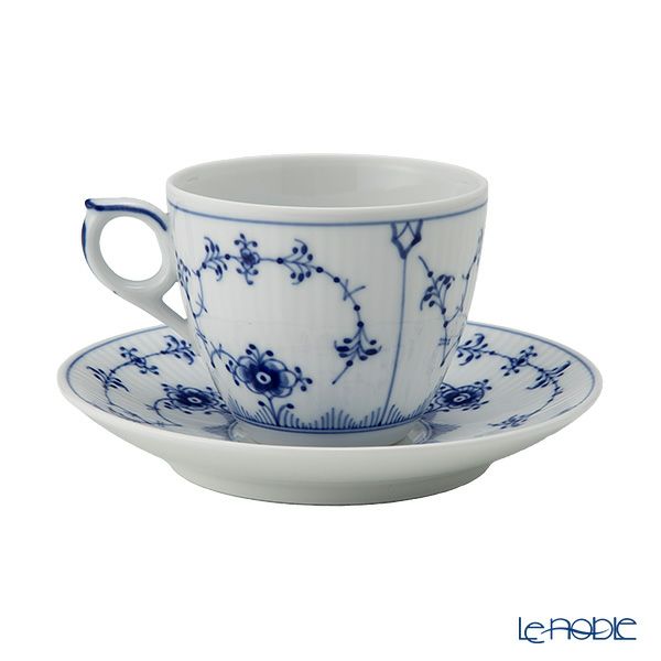 ロイヤルコペンハーゲン（Royal Copenhagen） ブルー フルーテッド プレイン コーヒーカップ＆ソーサー 160ml 1101071／1017173