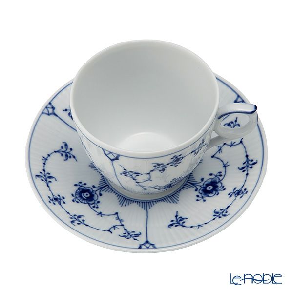 ロイヤルコペンハーゲン（Royal Copenhagen） ブルー フルーテッド プレイン コーヒーカップ＆ソーサー 160ml 1101071／1017173