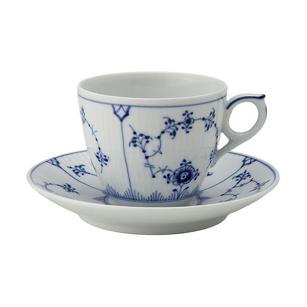 ロイヤルコペンハーゲン（Royal Copenhagen） ブルー フルーテッド プレイン コーヒーカップ＆ソーサー 160ml 1101071／1017173