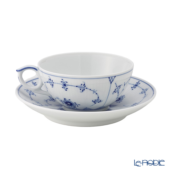 ロイヤルコペンハーゲン（Royal Copenhagen） ブルー フルーテッド プレイン ティーカップ＆ソーサー 180ml 1101077