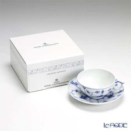 ロイヤルコペンハーゲン（Royal Copenhagen） ブルー フルーテッド プレイン ティーカップ＆ソーサー 180ml 1101077