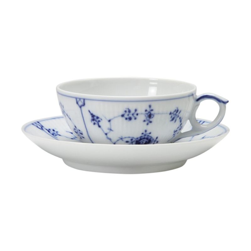 ロイヤルコペンハーゲン（Royal Copenhagen） ブルー フルーテッド プレイン ティーカップ＆ソーサー 180ml 1101077