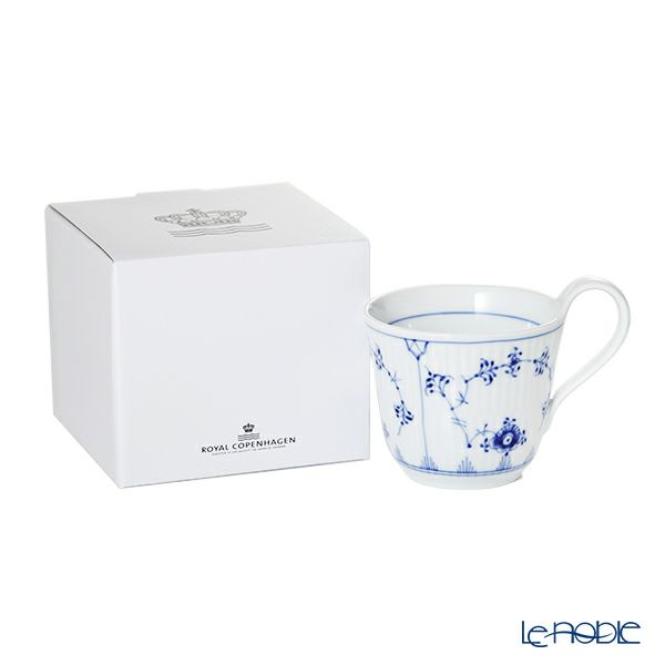 ロイヤルコペンハーゲン（Royal Copenhagen） ブルー フルーテッド プレイン ハイハンドル マグカップ 240ml 1101093／1056202