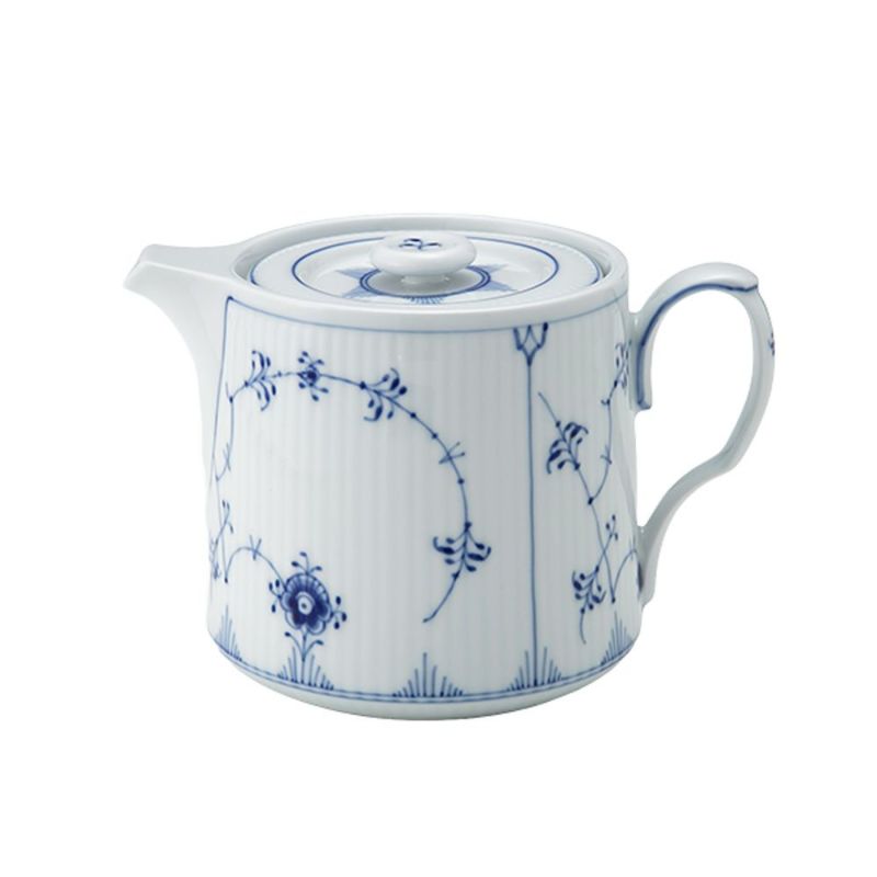 ロイヤルコペンハーゲン（Royal Copenhagen） ブルー フルーテッド プレイン ティーポット 600ml 1101129／1020516