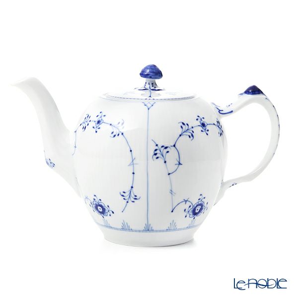 ロイヤルコペンハーゲン（Royal Copenhagen） ブルー フルーテッド プレイン ティーポット（L） 1000ml 1101141／1017182