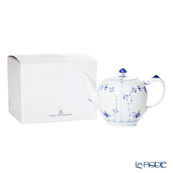 ロイヤルコペンハーゲン（Royal Copenhagen） ブルー フルーテッド プレイン ティーポット（L） 1000ml 1101141／1017182