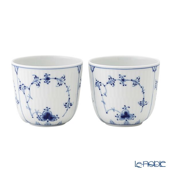 ロイヤルコペンハーゲン（Royal Copenhagen） ブルー フルーテッド プレイン カップ ペア 7.5×H6cm 130ml 1101149／1062453