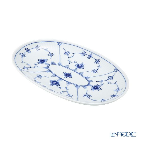 ロイヤルコペンハーゲン（Royal Copenhagen） ブルー フルーテッド プレイン オーバルディッシュ 23.5×15cm 1101356／1016759
