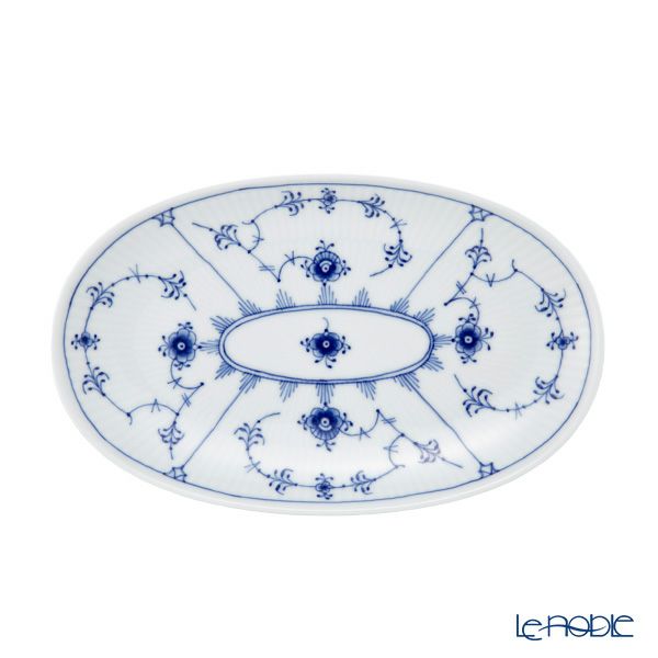 ロイヤルコペンハーゲン（Royal Copenhagen） ブルー フルーテッド プレイン オーバルディッシュ 23.5×15cm 1101356／1016759