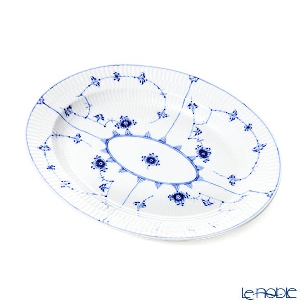 ロイヤルコペンハーゲン（Royal Copenhagen） ブルー フルーテッド プレイン ディッシュ（楕円） 30cm 1101373