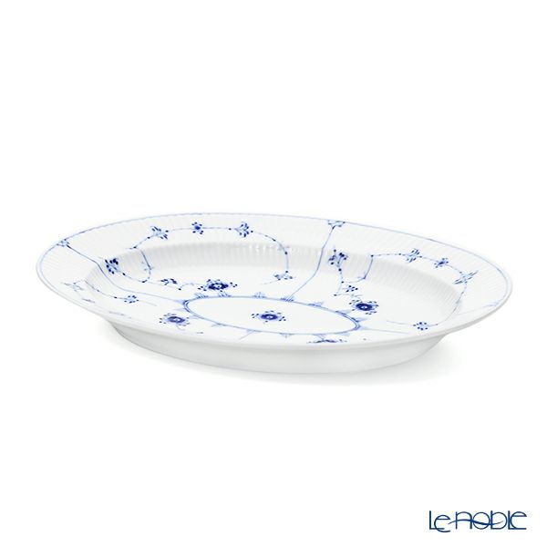 ロイヤルコペンハーゲン（Royal Copenhagen） ブルー フルーテッド プレイン ディッシュ（楕円） 30cm 1101373
