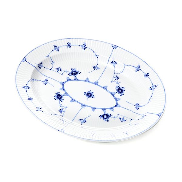 ロイヤルコペンハーゲン（Royal Copenhagen） ブルー フルーテッド プレイン ディッシュ（楕円） 30cm 1101373