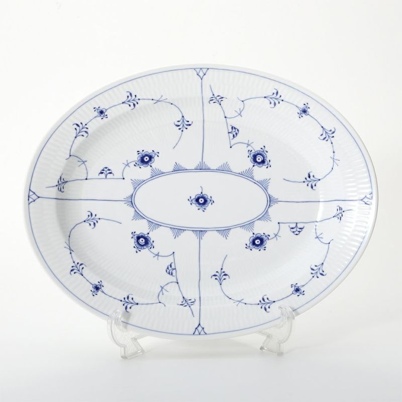 ロイヤルコペンハーゲン（Royal Copenhagen） ブルー フルーテッド プレイン ディッシュ（楕円） 36.5×29cm 1101375／1017186