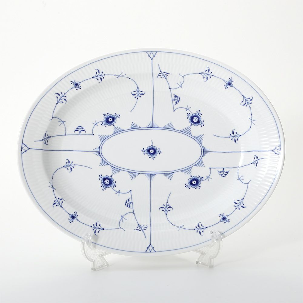 ロイヤルコペンハーゲン（Royal Copenhagen） ブルー フルーテッド プレイン ディッシュ（楕円） 36.5×29cm 1101375／1017186
