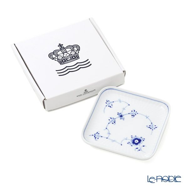 ロイヤルコペンハーゲン（Royal Copenhagen） ブルー フルーテッド プレイン スモールスクエアディッシュ 10x10cm 1101709／1026608