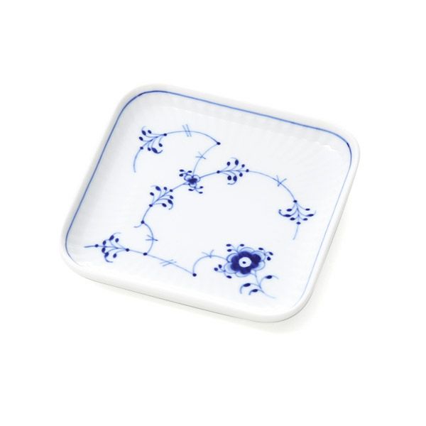 ロイヤルコペンハーゲン（Royal Copenhagen） ブルー フルーテッド プレイン スモールスクエアディッシュ 10x10cm 1101709／1026608