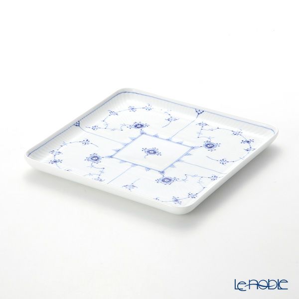 ロイヤルコペンハーゲン（Royal Copenhagen） ブルー フルーテッド プレイン スクエアディッシュ 20cm 1101720／1017204