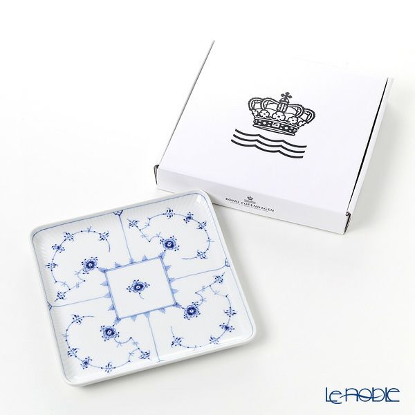 ロイヤルコペンハーゲン（Royal Copenhagen） ブルー フルーテッド プレイン スクエアディッシュ 20cm 1101720／1017204
