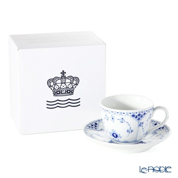 ロイヤルコペンハーゲン（Royal Copenhagen） ブルー フルーテッド ハーフレース カップ＆ソーサー 200ml 1102059／1020522