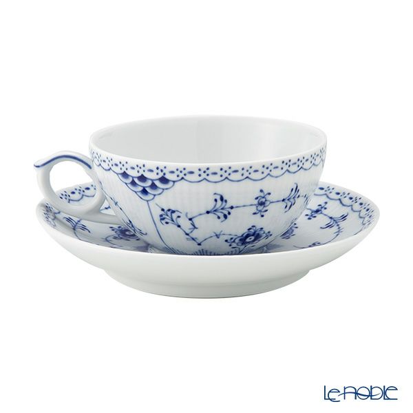 ロイヤルコペンハーゲン（Royal Copenhagen） ブルー フルーテッド ハーフレース ティーカップ＆ソーサー 200ml 1102080／1017206