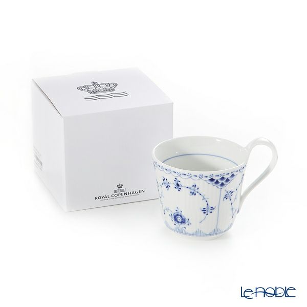 ロイヤルコペンハーゲン（Royal Copenhagen） ブルー フルーテッド ハーフレース ハイハンドル マグ 330ml 1102090／1026447