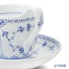 ロイヤルコペンハーゲン（Royal Copenhagen） ブルー フルーテッド ハーフレース ティーカップ＆ソーサー ハイハンドル 240ml 1102092／1055308