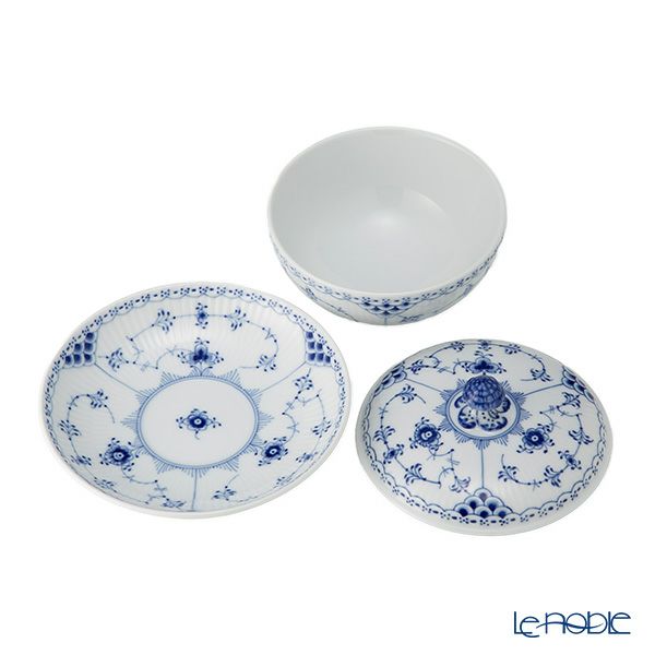 ロイヤルコペンハーゲン（Royal Copenhagen） ブルー フルーテッド ハーフレース ボウル ＆ ソーサー蓋付 380ml 1102277／1066921