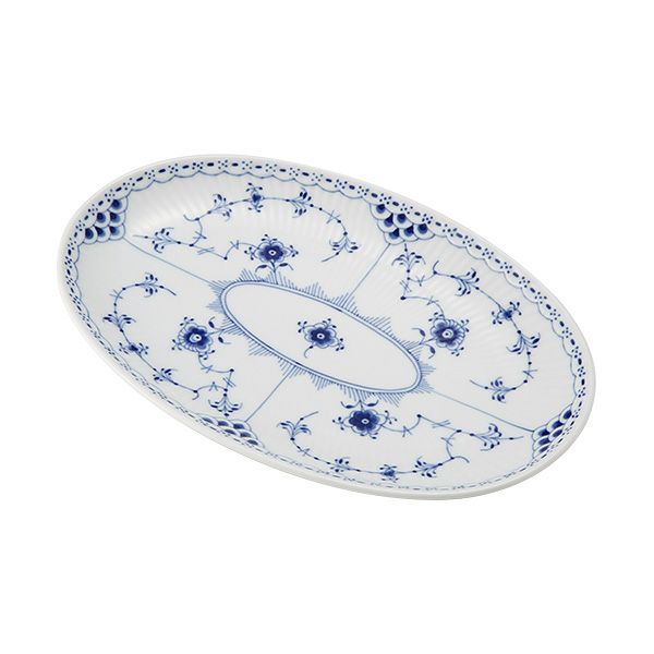 ロイヤルコペンハーゲン（Royal Copenhagen） ブルー フルーテッド ハーフレース オーバルディッシュ 23.5cm 1102356／1064775