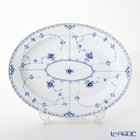 ロイヤルコペンハーゲン（Royal Copenhagen） ブルー フルーテッド ハーフレース ディッシュ（楕円） 36.5×29cm 1102375／1017212