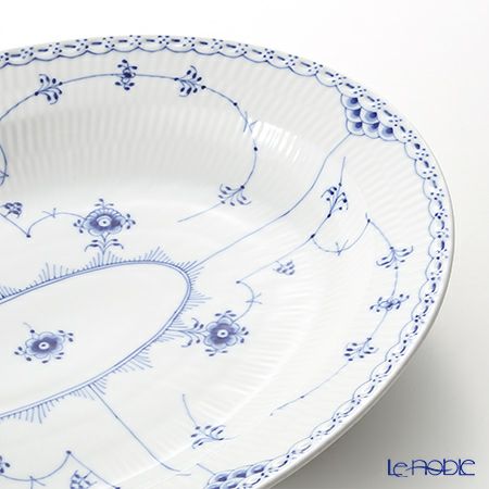 ロイヤルコペンハーゲン（Royal Copenhagen） ブルー フルーテッド ハーフレース ディッシュ（楕円） 36.5×29cm 1102375／1017212