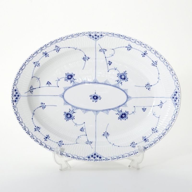 ロイヤルコペンハーゲン（Royal Copenhagen） ブルー フルーテッド ハーフレース ディッシュ（楕円） 36.5×29cm 1102375／1017212
