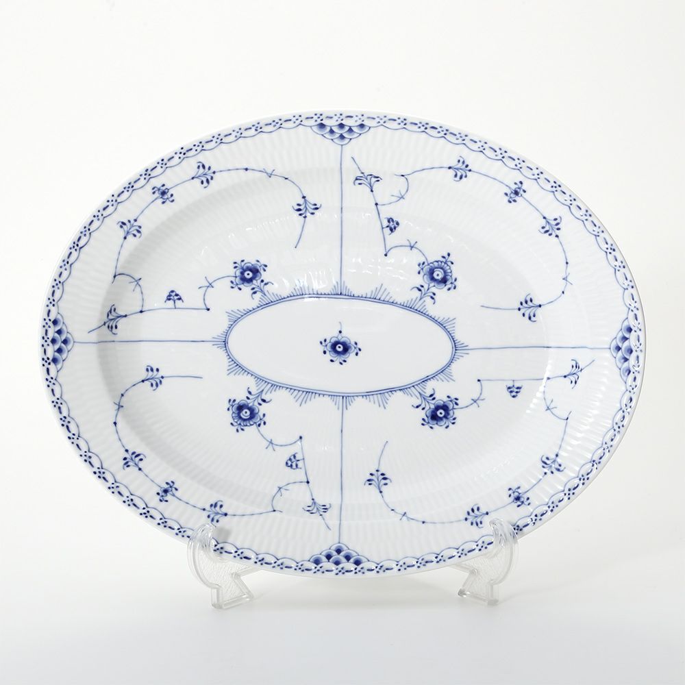 ロイヤルコペンハーゲン（Royal Copenhagen） ブルー フルーテッド ハーフレース ディッシュ（楕円） 36.5×29cm 1102375／1017212