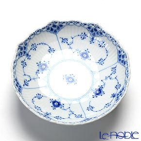 ロイヤルコペンハーゲン（Royal Copenhagen） ブルー フルーテッド ハーフレース ケーキ皿（脚付） 6×17.5cm 1102427