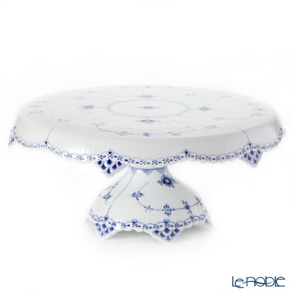ロイヤルコペンハーゲン（Royal Copenhagen） ブルー フルーテッド ハーフレース ケーキスタンド 31×H13.5cm 1102434／1026609