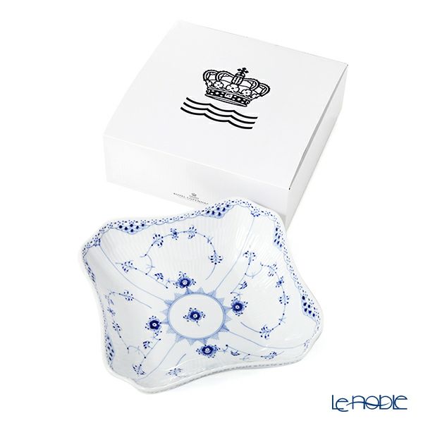 ロイヤルコペンハーゲン（Royal Copenhagen） ブルー フルーテッド ハーフレース サラダボウル（スクエア） 21cm 1102578／1017219