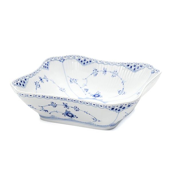 ロイヤルコペンハーゲン（Royal Copenhagen） ブルー フルーテッド ハーフレース サラダボウル（スクエア） 21cm 1102578／1017219