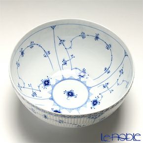 ロイヤルコペンハーゲン（Royal Copenhagen） ブルー フルーテッド ハーフレース サラダボウル（L） 10.5×24.5cm 1102579／1017220